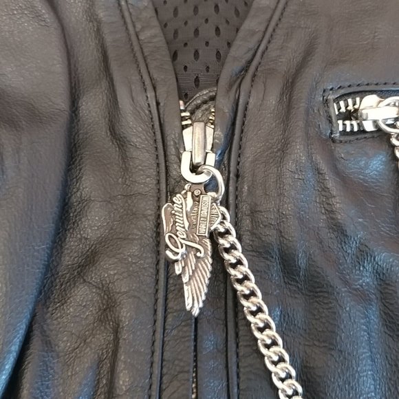 Women's Medium M Harley-Davidson Leather Fabric (back) Vest 98102-95VW NWT - Picture 4 of 7